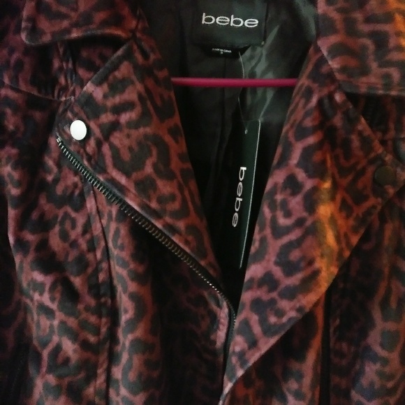 NWT Bebe burgundy leopard moto - Picture 5 of 5